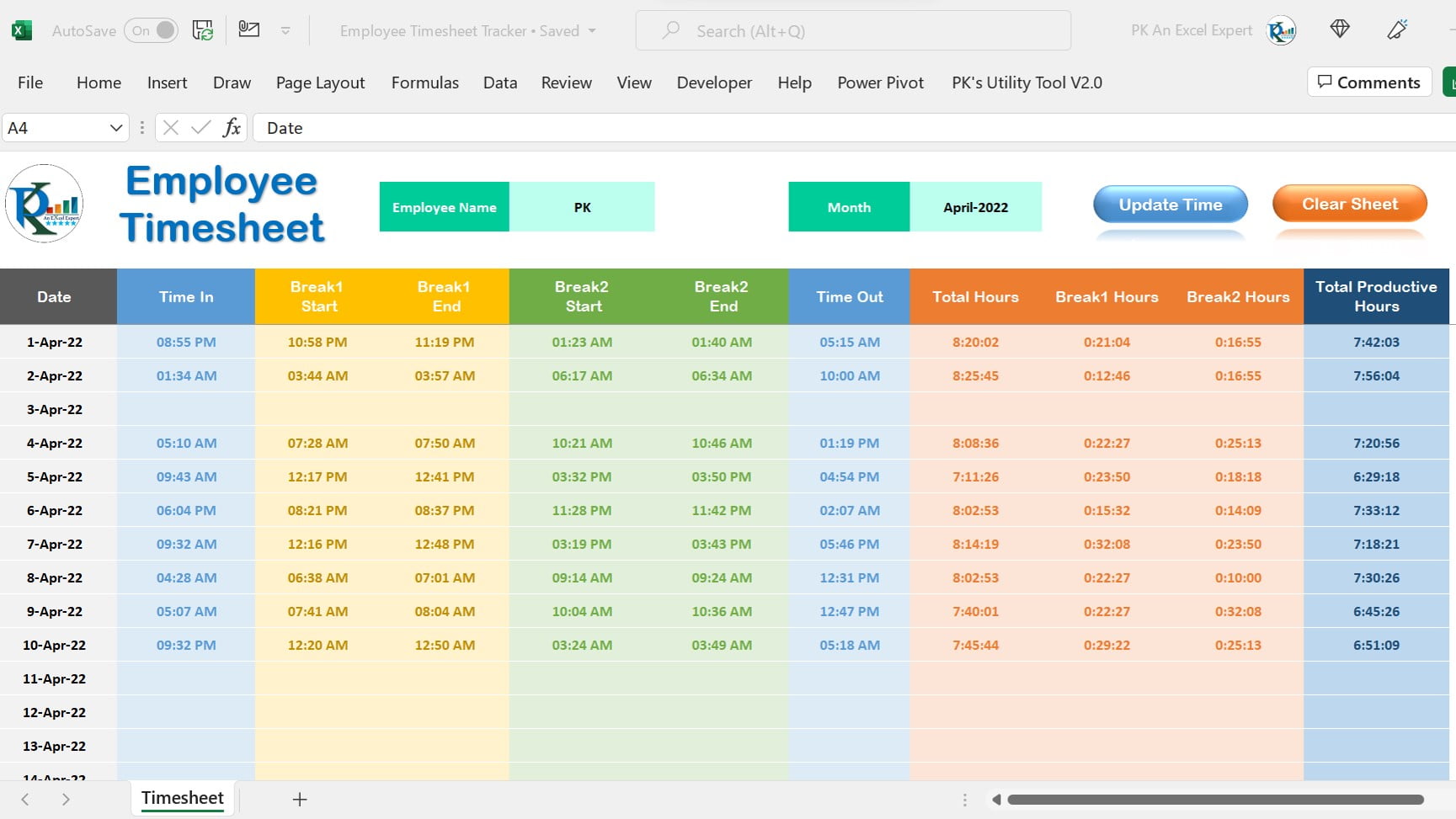 How To Make An Excel Timesheet In Excel A Step By Step Guide 4643