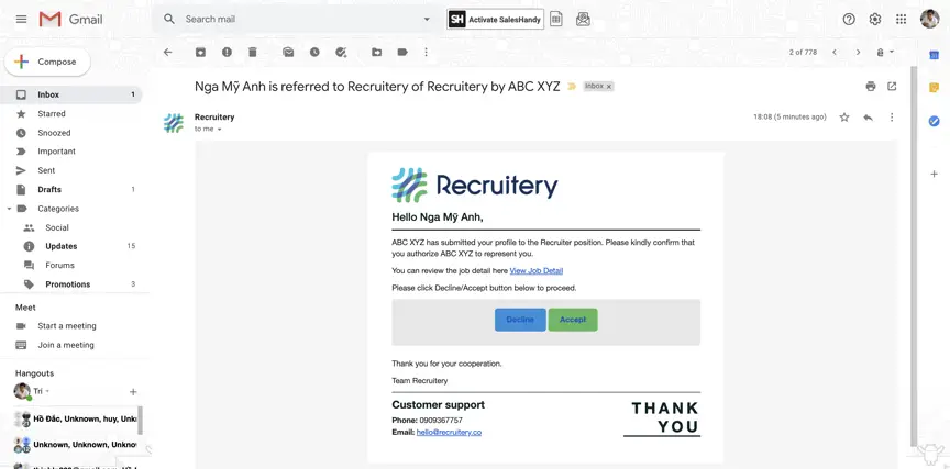 Hướng dẫn giới thiệu ứng viên nhận tiền thưởng trên Aniday-007