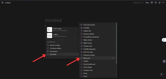 Cách tạo nội dung blog bằng Notion AI -003