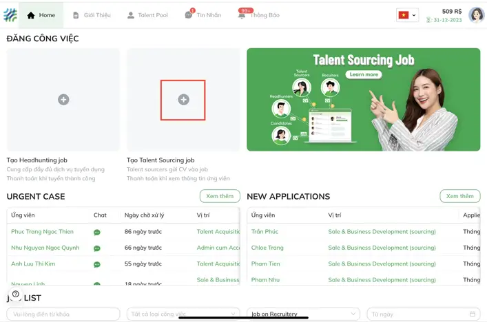 Khám phá kho CV khổng lồ với tính năng Job Sourcing tại Aniday-001